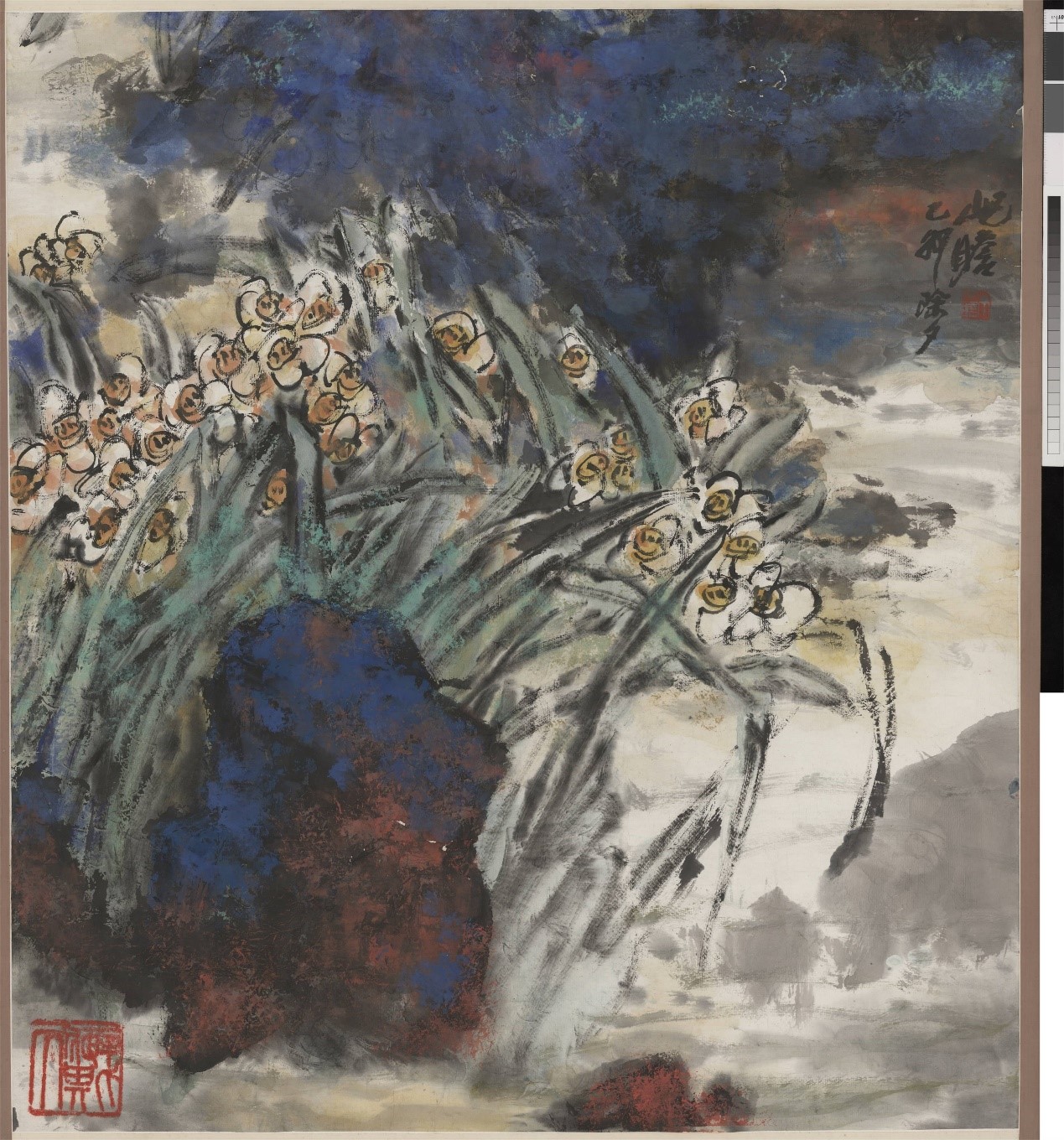 <h2>水仙</h2><p>作者：朱屺瞻</p><p>创作年代：1975年</p><p>规格：89cm×81cm</p><p>品类：纸本设色</p>